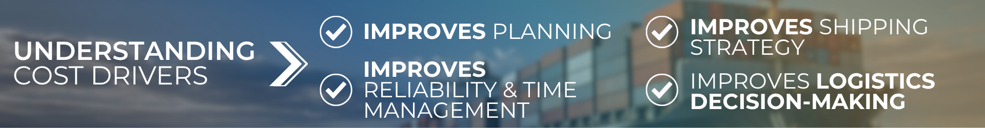 Irish freight shipping cargo with text: "Understanding cost drivers improves planning accuracy, delivery reliability and time management, shipping strategy, and logistics decision-making